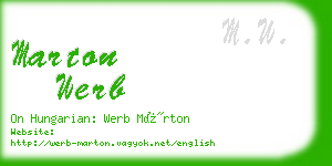 marton werb business card